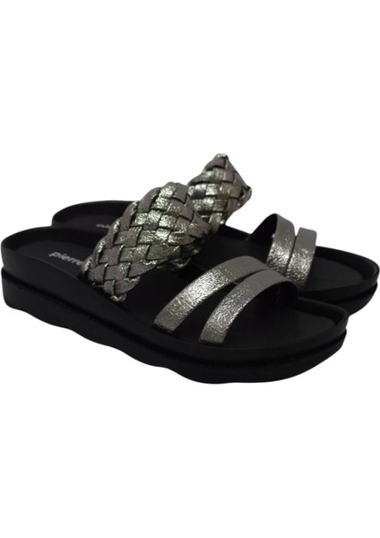 Kadın Yazlık Günlük Terlik Platin Kırışık PC-3516 fiyatları