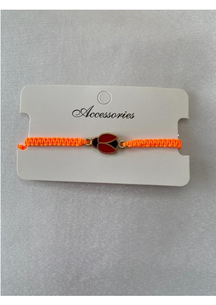 Uğur Böceği Figürlü Ayarlanabilir Bileklik Turuncu Renk modelleri