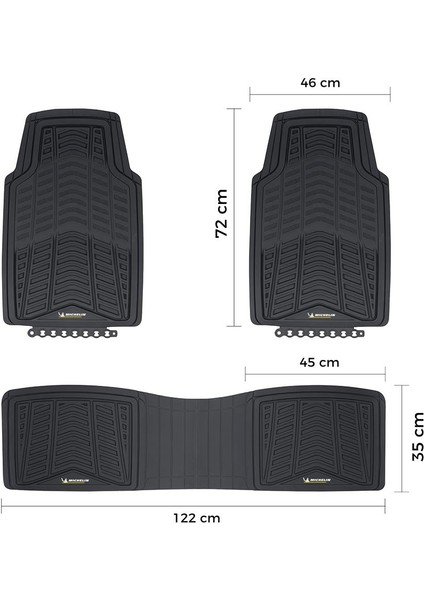 MC33863 Tüm Araçlara Uyumlu 3 Parça Üniversal 3D Havuzlu Oto Paspas modelleri