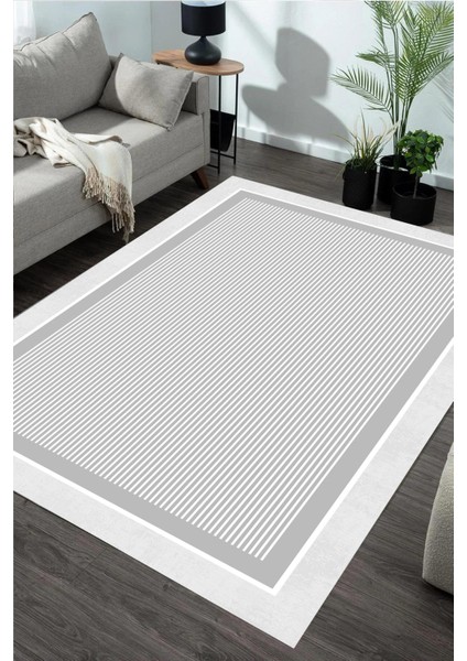 Dijital Baskılı Yıkanabilir Gri Çizgili Modern Kaymaz Taban Halı fiyatları