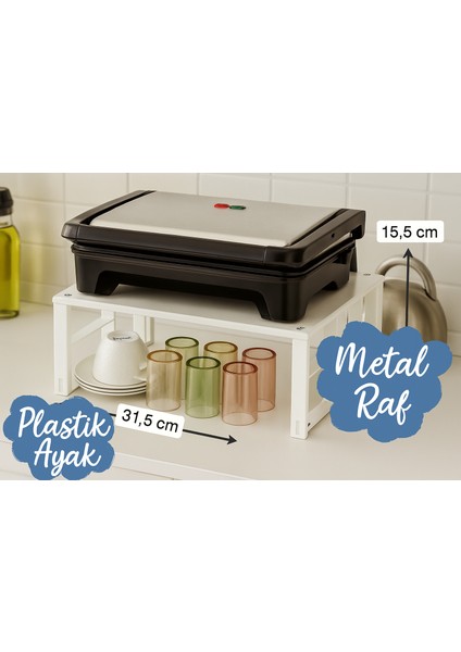 Metal Dolap Içi Raf, Bardak, Baharat, Tabak Düzenleyici Organizer, Alan Tasarrufu