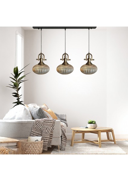 Elegant Cam Bal Rengi Üçlü Avize Gemici Eskitme Başlık Sarkıt Lamba Restoran Salon Aydınlatma fiyatları