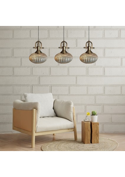 Elegant Cam Bal Rengi Üçlü Avize Gemici Eskitme Başlık Sarkıt Lamba Restoran Salon Aydınlatma fırsatları