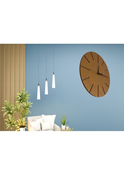 Ahşap Minimal Dekoratif Duvar Saati - 33X33 cm Açık Kahverengi fiyatları
