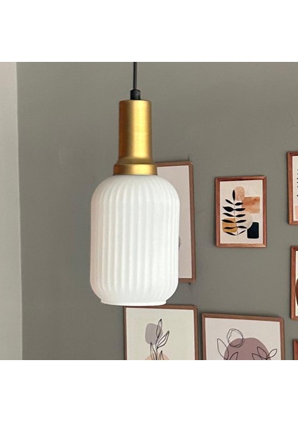 Wingmn Beyaz Cam Tekli Avize Gold Fener Başlık Retro Sarkıt Lamba Restoran Salon Aydınlatma modelleri