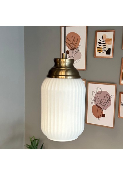 Wingmn Beyaz Cam Tekli Avize Eskitme Kum Saati Başlık Retro Sarkıt Lamba Restoran Salon Aydınlatma fiyatları