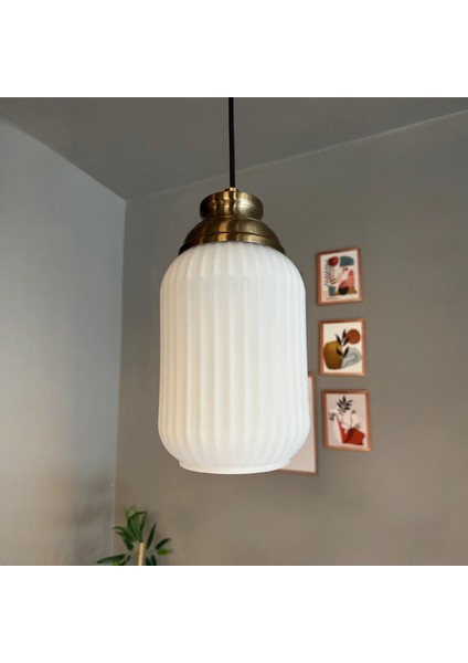 Wingmn Beyaz Cam Tekli Avize Eskitme Kum Saati Başlık Retro Sarkıt Lamba Restoran Salon Aydınlatma modelleri