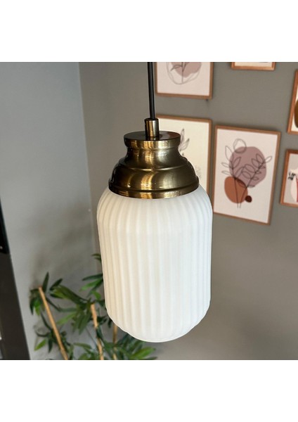Wingmn Beyaz Cam Tekli Avize Eskitme Kum Saati Başlık Retro Sarkıt Lamba Restoran Salon Aydınlatma fırsatları