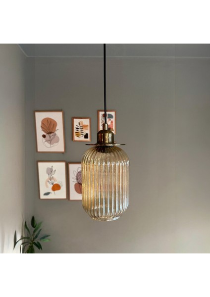 Wingmn Bal Rengi Cam Tekli Avize Eskitme Ince Ubaşlık Retro Sarkıt Restoran Salon Aydınlatma fiyatları