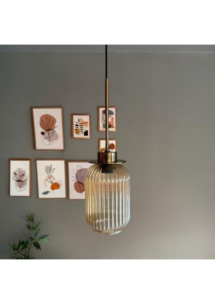 Wingmn Bal Rengi Cam Tekli Avize Eskitme Ince Ubaşlık Retro Sarkıt Restoran Salon Aydınlatma modelleri