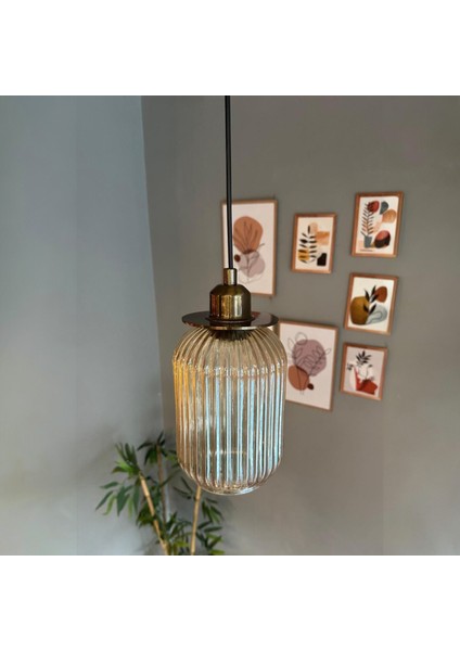 Wingmn Bal Rengi Cam Tekli Avize Eskitme Ince Ubaşlık Retro Sarkıt Restoran Salon Aydınlatma fırsatları