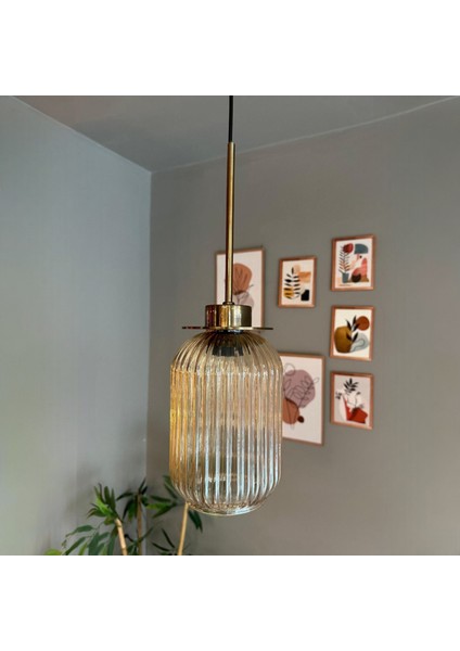 Wingmn Bal Rengi Cam Tekli Avize Eskitme Ince Ubaşlık Retro Sarkıt Restoran Salon Aydınlatma indirimleri