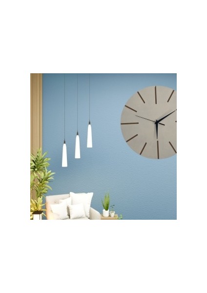 Ahşap Minimal Dekoratif Duvar Saati - 33X33 cm Krem