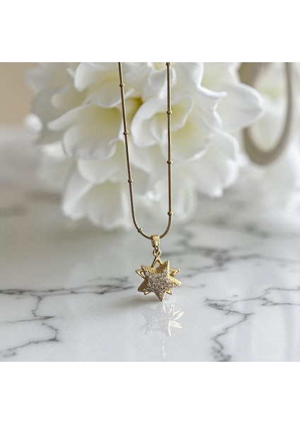 316L Çelik Kadın Kolye Gold Yıldız Figürlü Gold Kolye Dönen Uçlu Paslanmaz Suya Dayanıklı Zarif Takı Hediyelik Gold Kolye modelleri