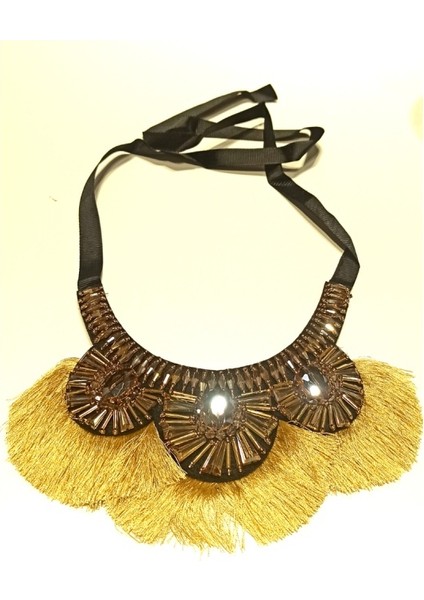 Lüks Tasarım Taşlı Geleneksel Boyun Sarkaçlı Kolye