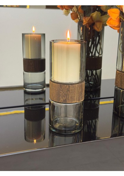 Ahşap Detaylı Cam Vazo 25/10 cm fiyatları