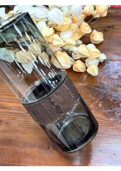 Ahşap Detaylı Cam Vazo 25/10 cm fırsatları