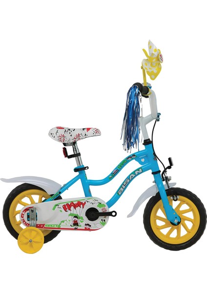 Happy Çocuk Bisikleti 21 cm Ön Kaliper 12 Jant Vitessiz Açık Mavi Yeşil