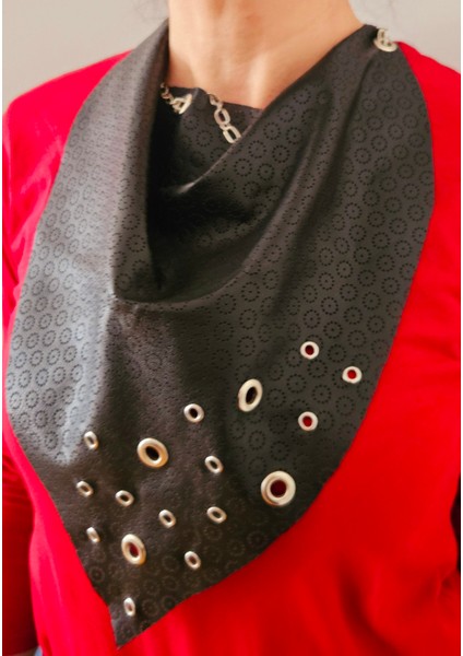 Hakiki Deri Siyah Fular Kolye fırsatları