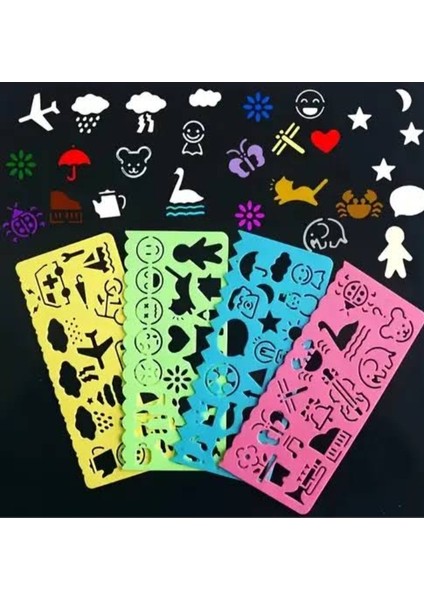 Yaratıcı Eğitici Öğrenci Şablon Seti 4 Lü Paket