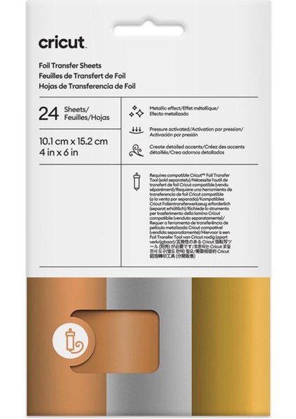 Crıcut 2011969 Transfer Folyo Sayfa 10X15CM 24 Sayfa Metalik