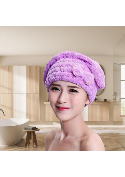 Yumuşak Saç Kurutma Bone Havlusu Saç Kurutma Havlusu Lastikli Fiyonklu fiyatları