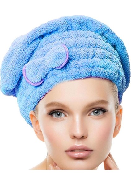 Yumuşak Saç Kurutma Bone Havlusu Saç Kurutma Havlusu Lastikli Fiyonklu modelleri