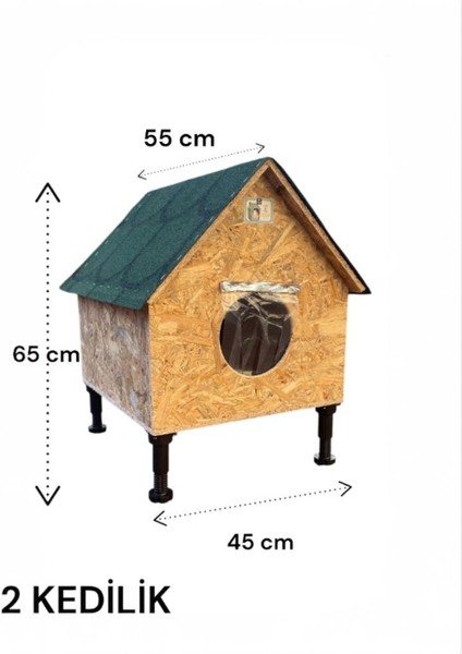 Kedi Evi Kedi Yuvası Kedi Barınağı 2 Kedilik Su ve Isı Yalıtımlı Yerden Yüksek Ayaklı fiyatları