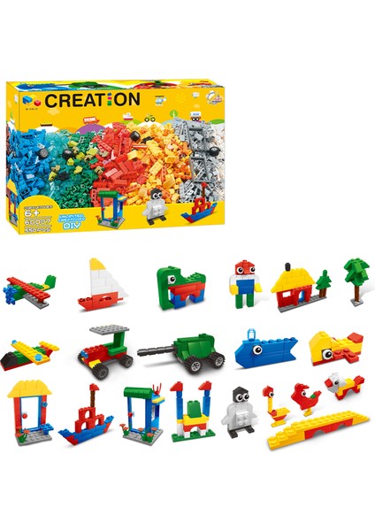 Creatıon Eğitici Yaratıcı Oyuncak Blok Yapım Seti 550 Parça