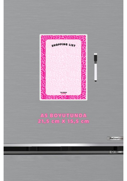 Yaz Sil Notluk Pembe Leopar Desen Shopping List Ev Dekorasyon Magnetli Buzdolabı Notluk