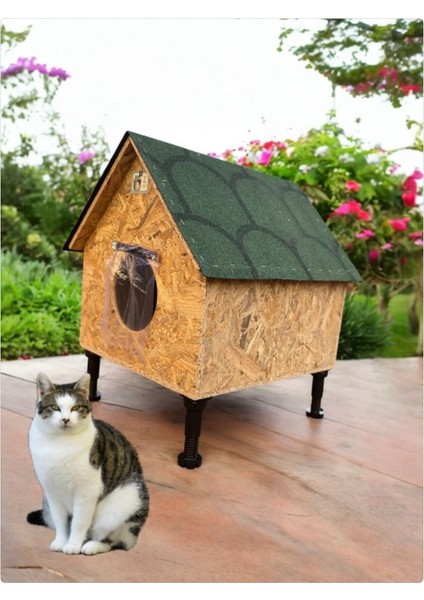 Kedi Evi Kedi Yuvası Kedi Barınağı 2 Kedilik Su ve Isı Yalıtımlı Yerden Yüksek Ayaklı indirimleri