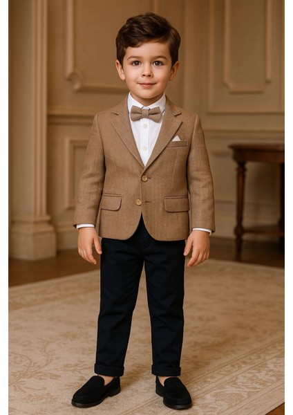 Erkek Çocuk Gabardin Pantolonlu Ceketli Takım
