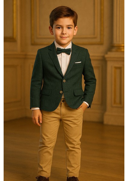 Erkek Çocuk Gabardin Pantolonlu Ceketli Takım