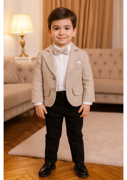 Erkek Çocuk Gabardin Pantolonlu Ceketli Takım