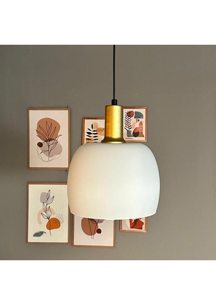 Dijon Beyaz Cam Sarkıt Avize Gold Fener Başlık Salon Mutfak Avizeleri Pastane Modelleri fırsatları