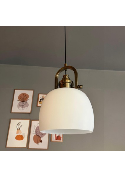 Dijon Beyaz Cam Sarkıt Avize Delikli Eskitme Başlık Salon Mutfak Avizeleri Pastane Modelleri