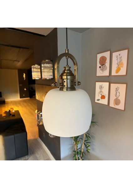 Dijon Beyaz Cam Sarkıt Avize Delikli Eskitme Başlık Salon Mutfak Avizeleri Pastane Modelleri fiyatları