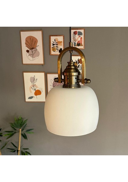 Dijon Beyaz Cam Sarkıt Avize Delikli Eskitme Başlık Salon Mutfak Avizeleri Pastane Modelleri indirimleri