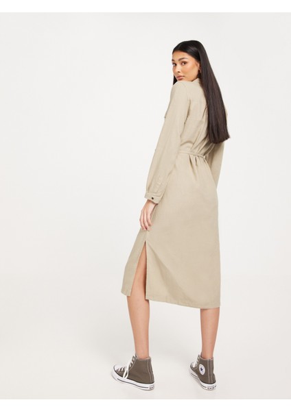 15278720 Onlcaro Ls Lınen Bl L Shırt Dress cc Pnt fırsatları