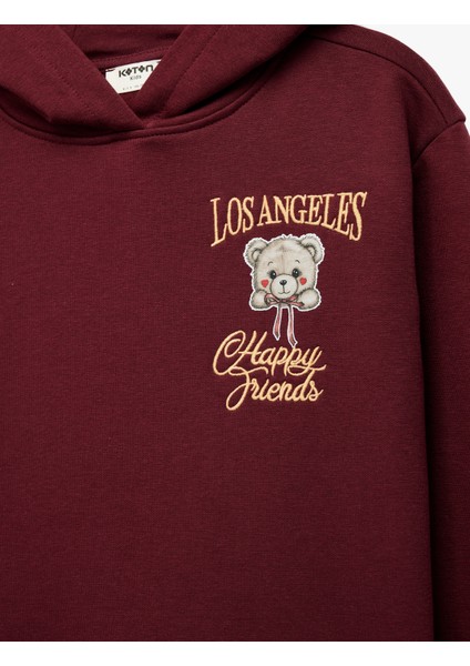 Pamuklu Uzun Kollu Baskılı Kapşonlu Sweatshirt modelleri