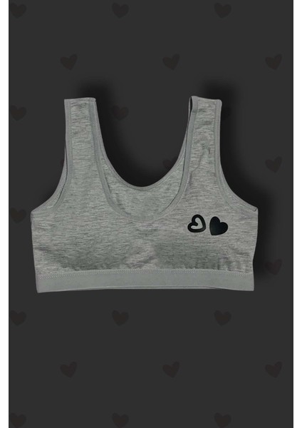 3'lü Kız Çocuk Kalp Baskılı Pamuklu Pedli Büstiyer fiyatları