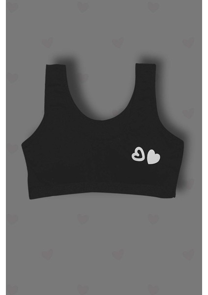 3'lü Kız Çocuk Kalp Baskılı Pamuklu Pedli Büstiyer modelleri