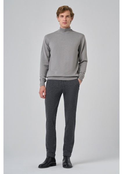 Erkek Koyu Gri Basic Yarım Balıkçı Yaka Dynamic Fit Rahat Kesim Triko fiyatları