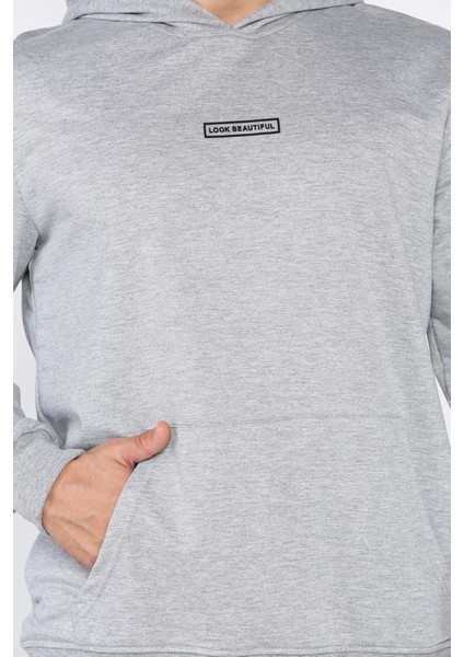 Kapüşonlu Kanguru Cepli Erkek Sweatshirt P-00018574 fırsatları