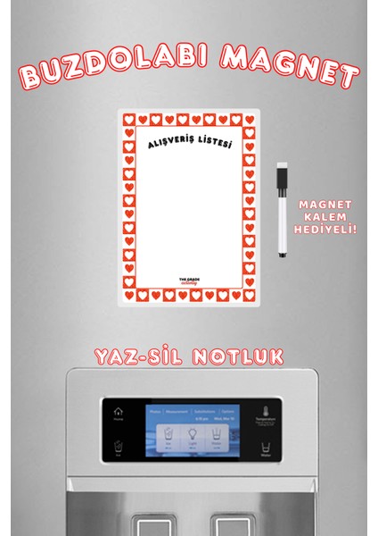 Yaz Sil Manyetik Buzdolabı Notluk Alışveriş Listesi Mutfak Liste Panosu Eksik Listesi Notluk