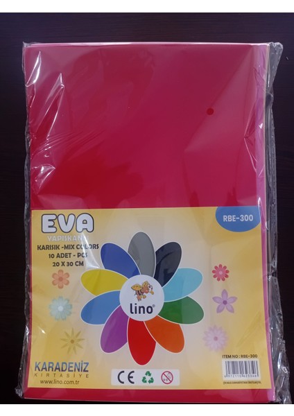 Eva Yapışkanlı 10 Adet Karışık Renk 20X30