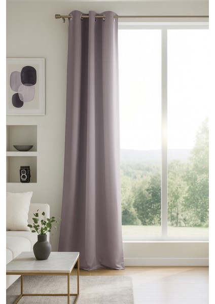 Blackout Halkalı Fon Perde Eflatun 140X260