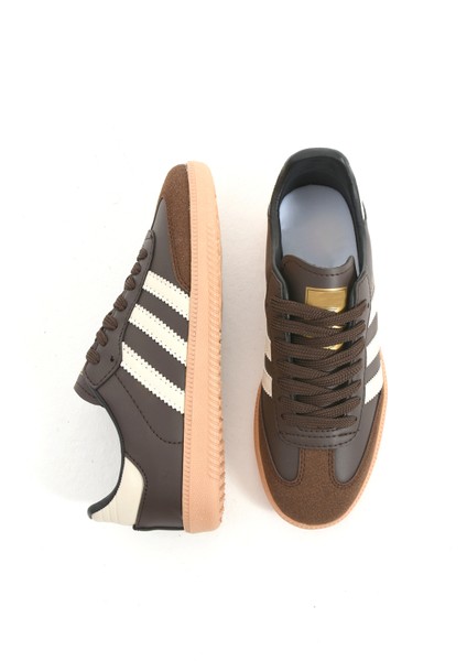 Şeritli Ince Taban Bağcıklı Trend Kadın Spor Ayakkabı