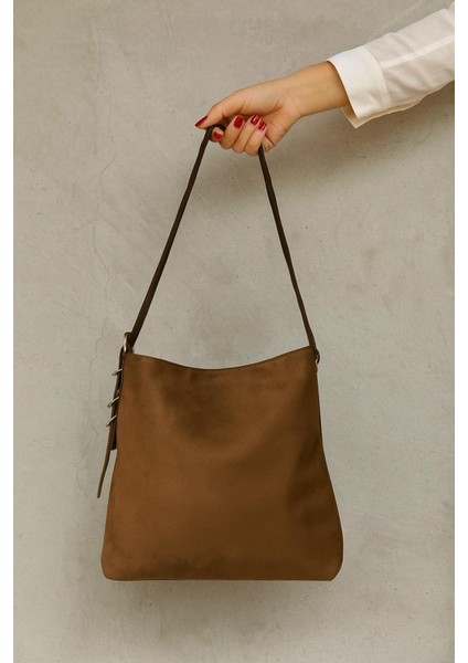 Oster Süet Omuz Çantası Taba