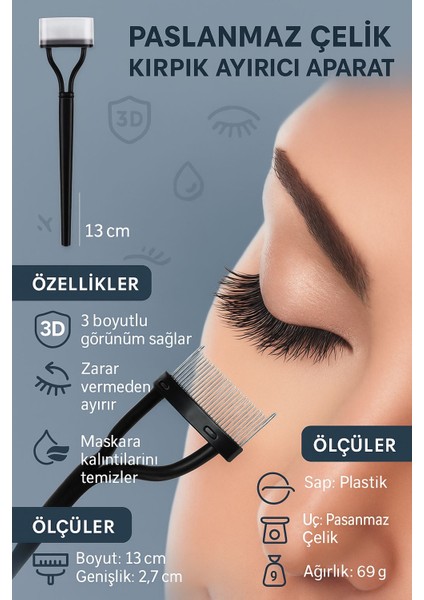 Paslanmaz Çelik Kirpik Kıvırıcı Aparat Kirpik Ayırma Aleti indirimleri